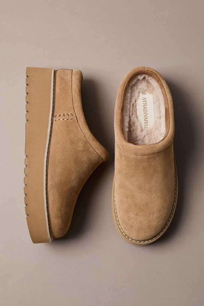 Flache Lederclogs Flache Lederclogs