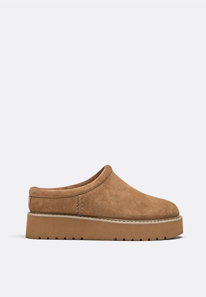 Flache Lederclogs Flache Lederclogs