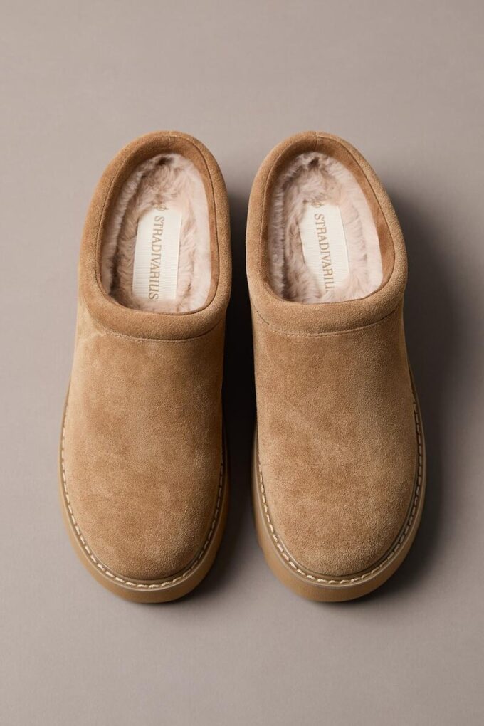Flache Lederclogs Flache Lederclogs