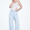 Fließende Denim-Hose mit Kordelzug