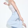 Fließende Denim-Hose mit Kordelzug