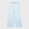 Fließende Denim-Hose mit Kordelzug