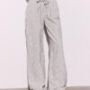 Fließende, gestreifte Leinen-Mischung-Hose