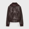 Gerippte Lederjacke Gerippte Lederjacke