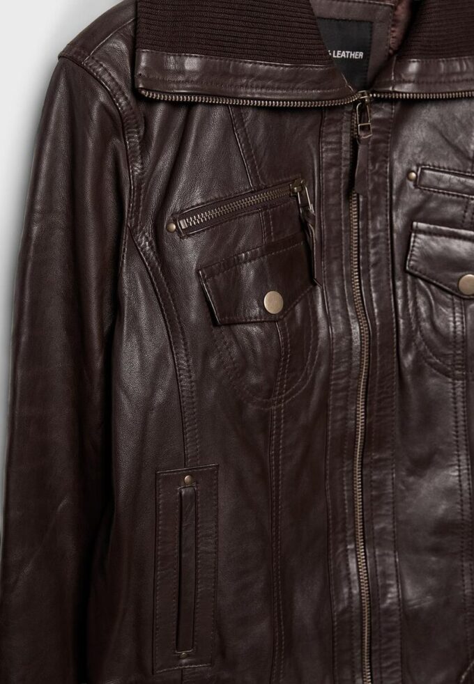 Gerippte Lederjacke Gerippte Lederjacke