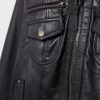 Gerippte Lederjacke Gerippte Lederjacke