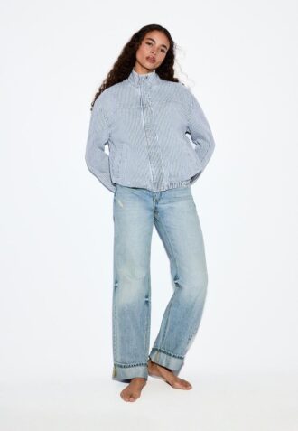Gestreifte Jeansjacke