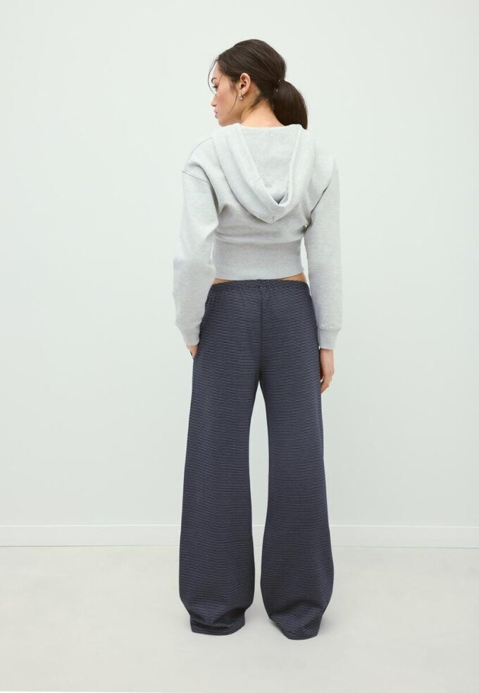 Gestreifte Jogginghose mit Wide Leg-Bein