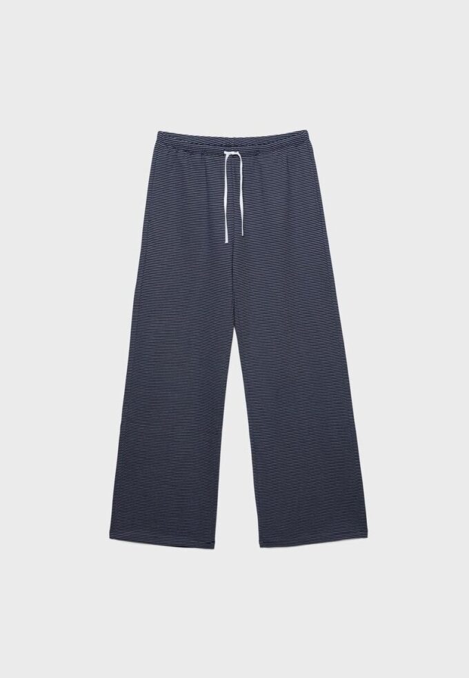 Gestreifte Jogginghose mit Wide Leg-Bein