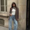 Gestreifter offener Blazer