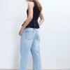 Gestreiftes, ärmelloses Peplum-Oberteil