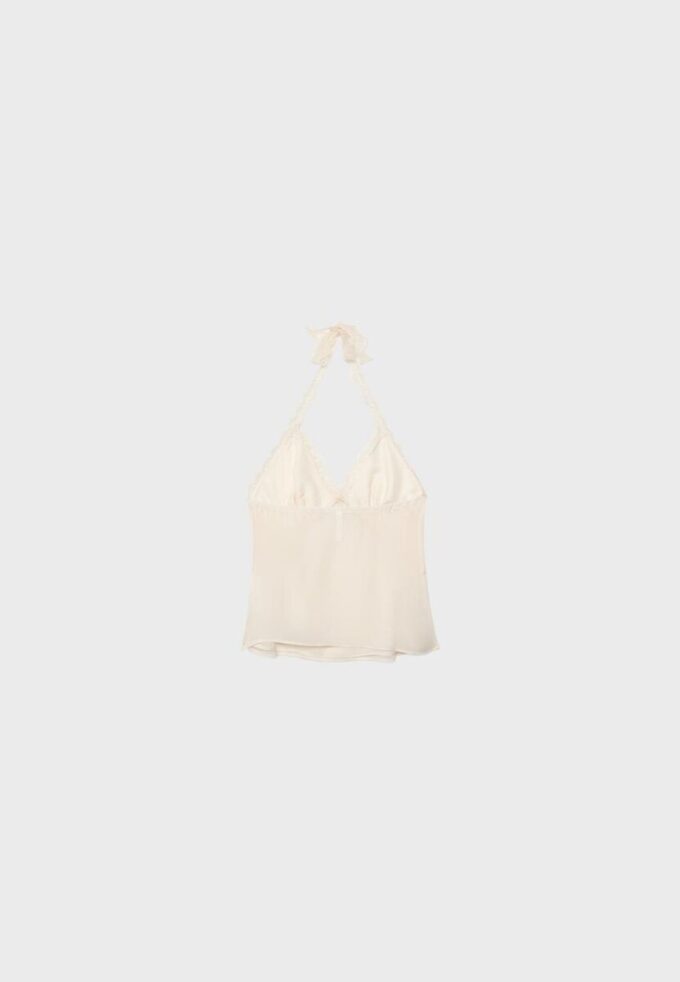 Halter-Oberteil mit Spitzenbesatz Halter-Oberteil mit Spitzenbesatz