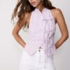 Halterneck-Oberteil im Qipao-Stil mit halbgeknittertem Knoten