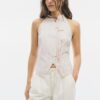 Halterneck-Oberteil im Qipao-Stil mit halbgeknittertem Knoten