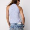 Halterneck-Oberteil im Qipao-Stil mit halbgeknittertem Knoten
