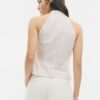 Halterneck-Oberteil im Qipao-Stil mit halbgeknittertem Knoten