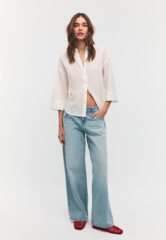 Hemd mit Kimonoärmeln in Leinenoptik Hemd mit Kimonoärmeln in Leinenoptik