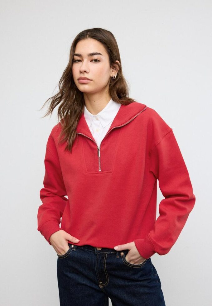 Hochgeschlossenes Sweatshirt mit Reißverschluss