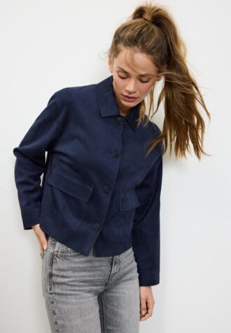 Jacke aus Kunstwildleder mit Taschen