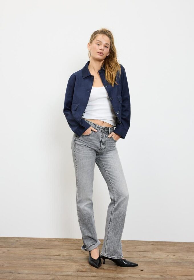 Jacke aus Kunstwildleder mit Taschen Jacke aus Kunstwildleder mit Taschen