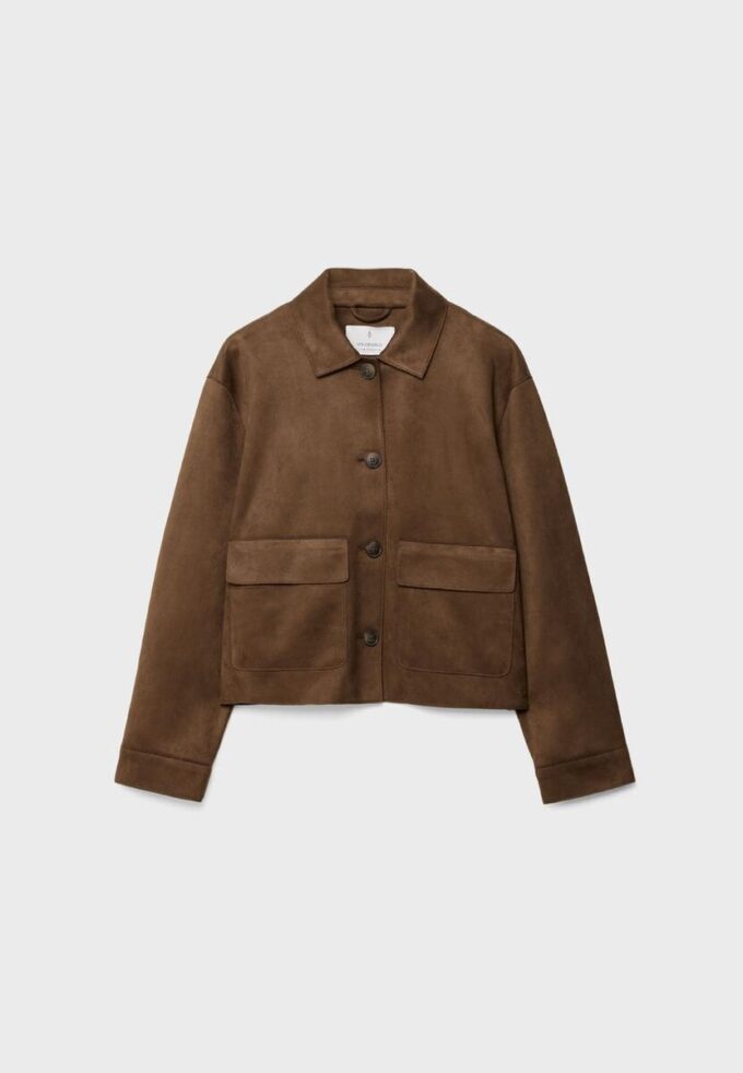 Jacke aus Kunstwildleder mit Taschen Jacke aus Kunstwildleder mit Taschen