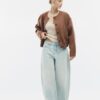 Jacke mit Puffärmeln und Rundhalsausschnitt Jacke mit Puffärmeln und Rundhalsausschnitt