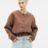 Jacke mit Puffärmeln und Rundhalsausschnitt Jacke mit Puffärmeln und Rundhalsausschnitt