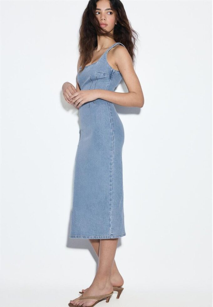 Jeans-Midi-Kleid