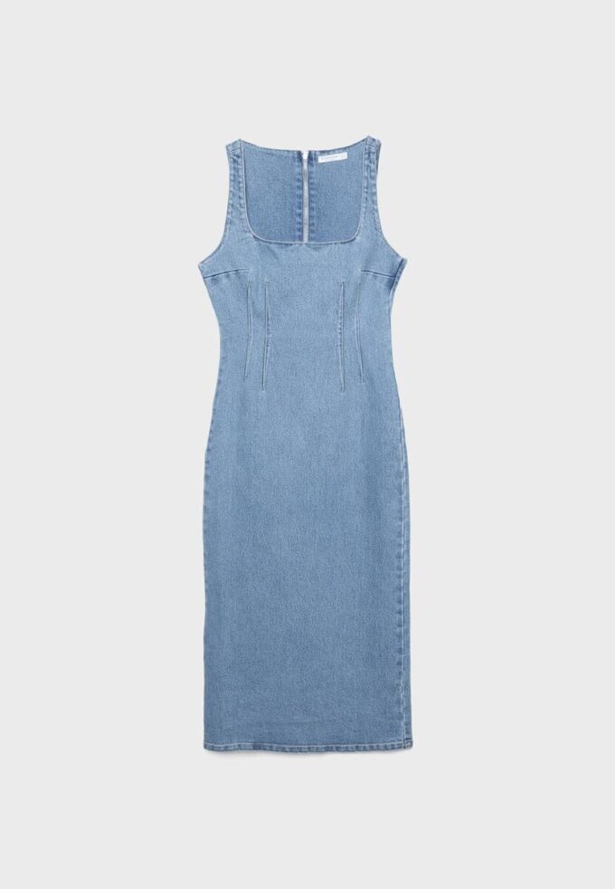 Jeans-Midi-Kleid