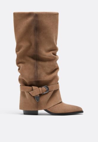 Joots-Leder-Stiefel mit hohem Absatz