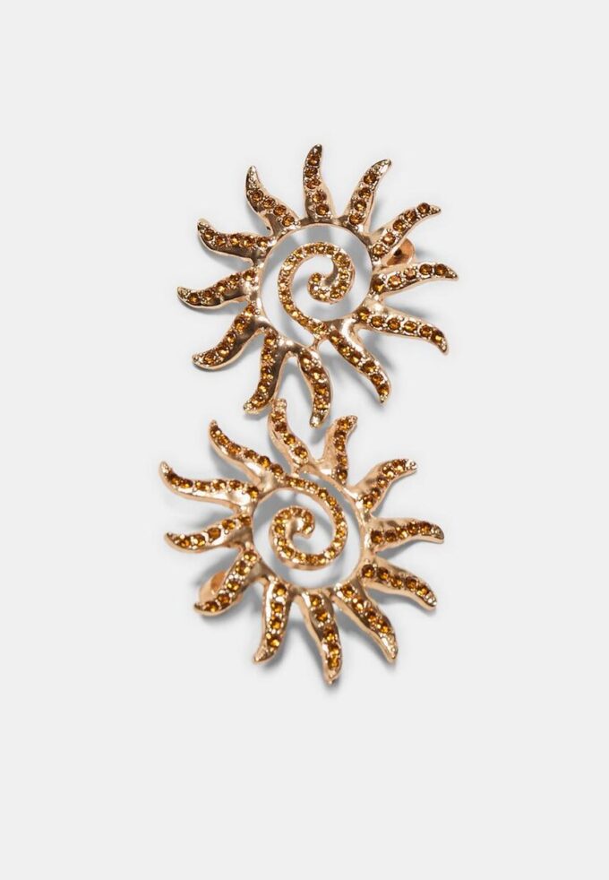 Kleine Sonnen-Strass-Ohrringe Kleine Sonnen-Strass-Ohrringe