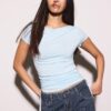Kurzarm-T-Shirt mit seitlichen Raffungen