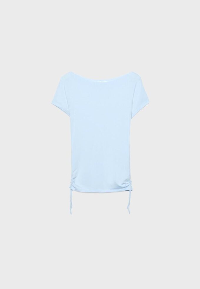 Kurzarm-T-Shirt mit seitlichen Raffungen
