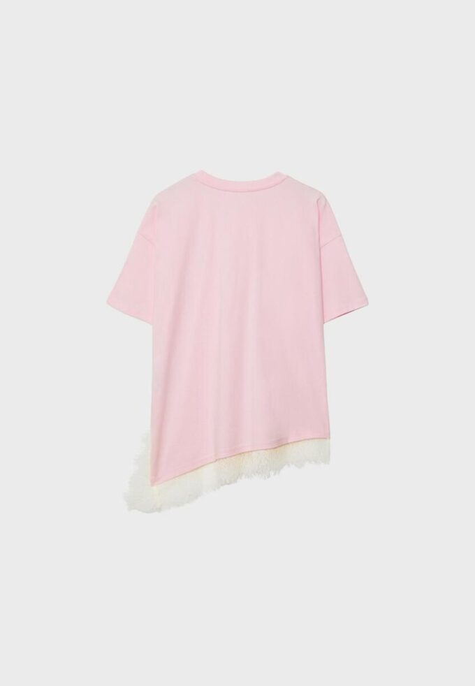 Kurzarm-T-Shirt mit Spitzenbesatz Kurzarm-T-Shirt mit Spitzenbesatz