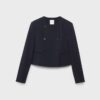 Kurzer Blazer mit Rundhalsausschnitt