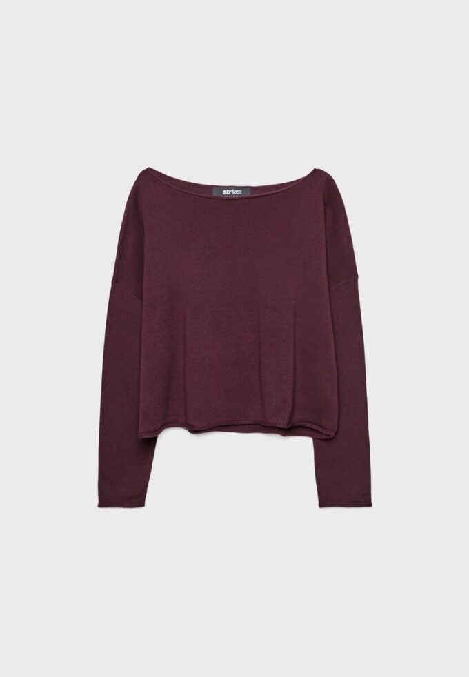 Kurzer Pullover mit U-Boot-Ausschnitt