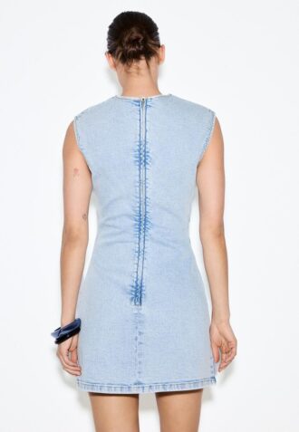 Kurzes Jeanskleid mit Strass