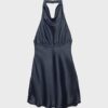 Kurzes Satin-Kleid mit Neckholder