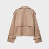 Kurzes Trenchcoat aus Kunstwildleder