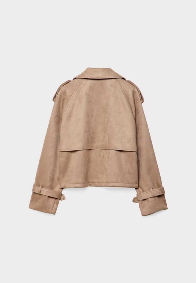 Kurzes Trenchcoat aus Kunstwildleder