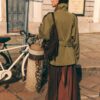 Kurzes Trenchcoat mit hohem Kragen