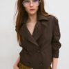 Kurzes Zweireihiger Trenchcoat