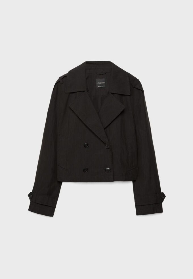 Kurzes Zweireihiger Trenchcoat Kurzes Zweireihiger Trenchcoat
