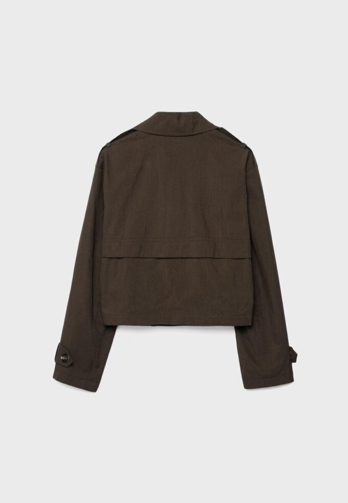 Kurzes Zweireihiger Trenchcoat