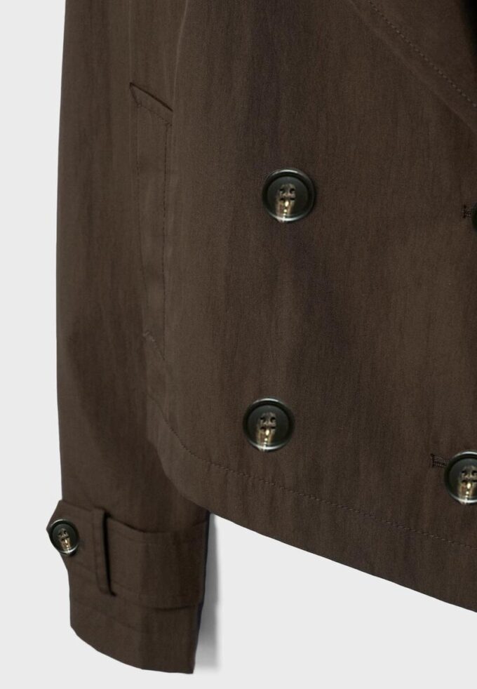 Kurzes Zweireihiger Trenchcoat