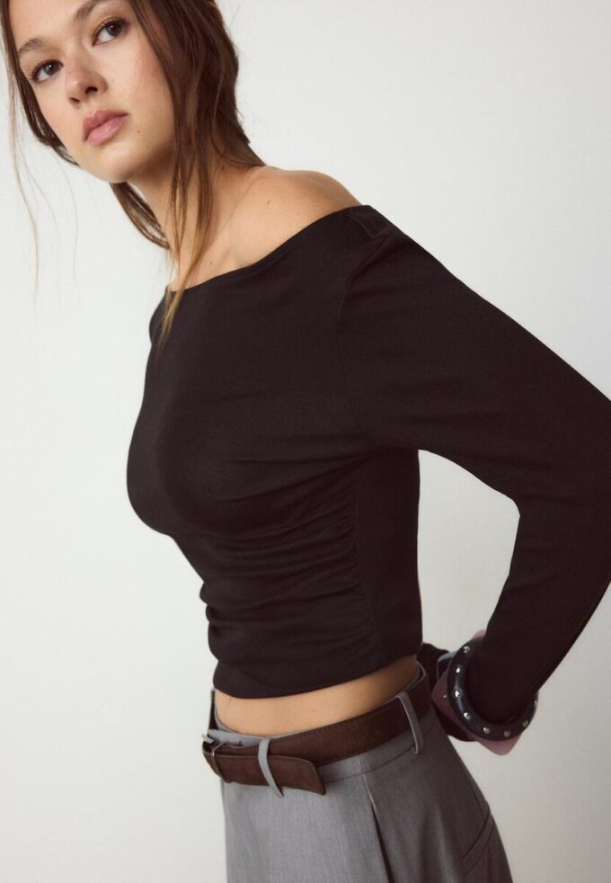 Langarm-T-Shirt mit Raffung Langarm-T-Shirt mit Raffung
