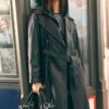 Langer Trenchcoat aus Kunstleder