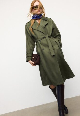Langer Trenchcoat aus Kunstwildleder