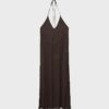 Langes besticktes Neckholder-Kleid Langes besticktes Neckholder-Kleid