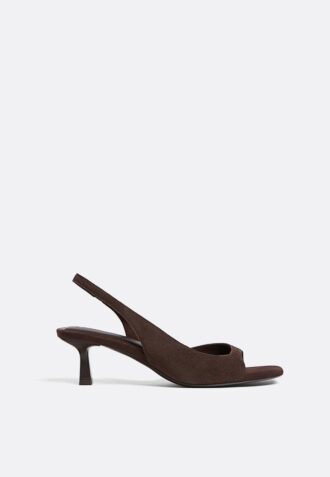 Leder-Sandaletten mit hohem Absatz